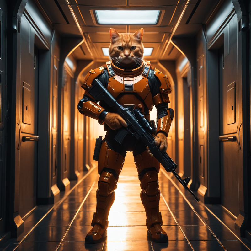 Sci-fi cat soldier